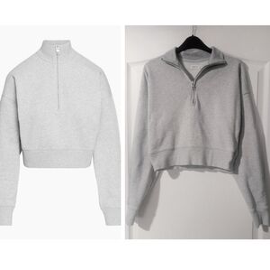 Aritzia Community | Half-zip Mock-neck Sweatshirt In Grey